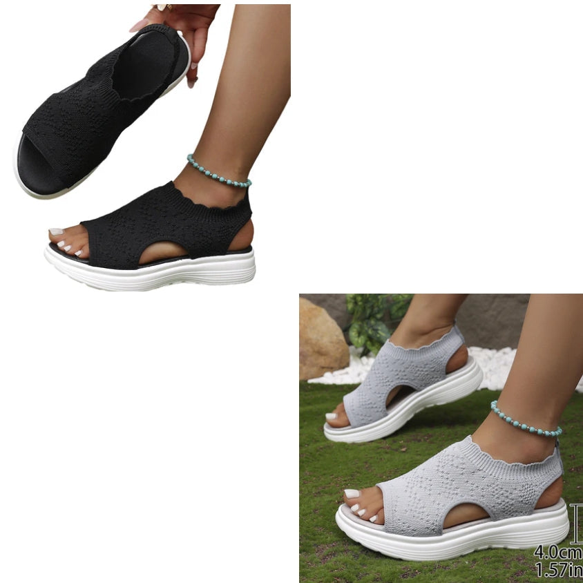 👡 Breathable Knitted Platform Sandals for Women: Light and Comfortable