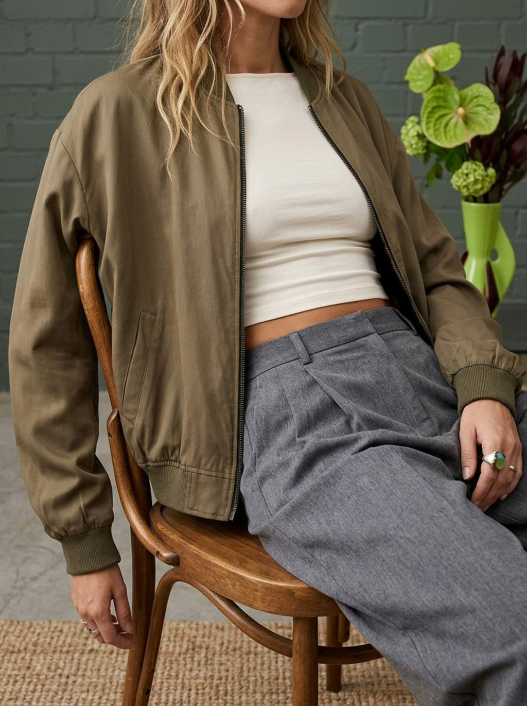 Lene Leo/Olive Knit Jacket