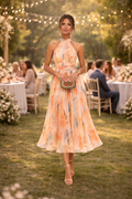 SKY™ | Halter Neck Dress with Watercolour Print