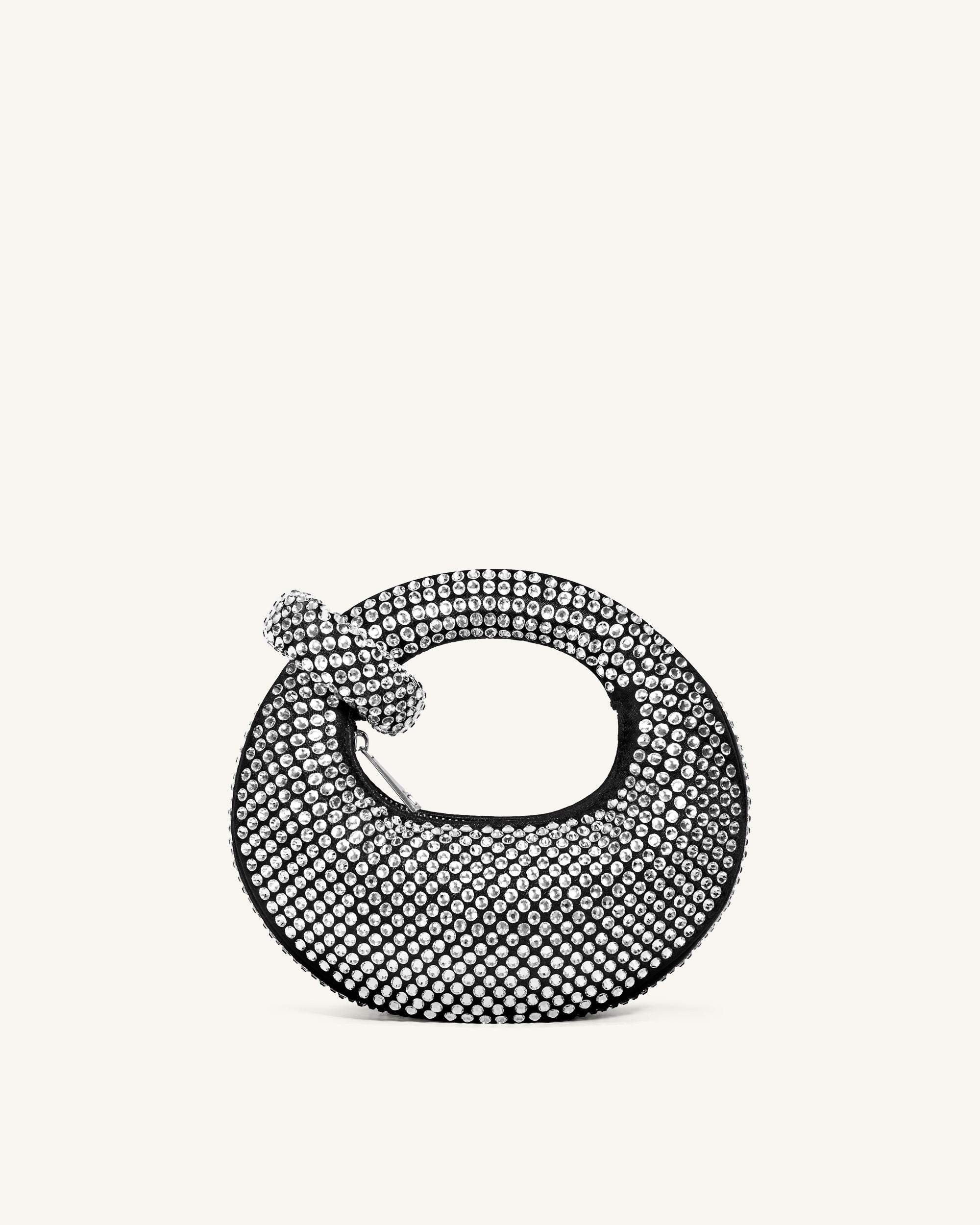 Abacus Small Top-Handle Bag in Artificial Crystal - Black