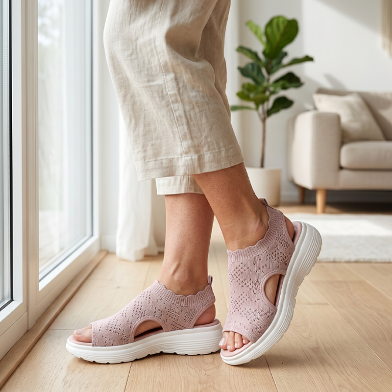 👡 Breathable Knitted Platform Sandals for Women: Light and Comfortable