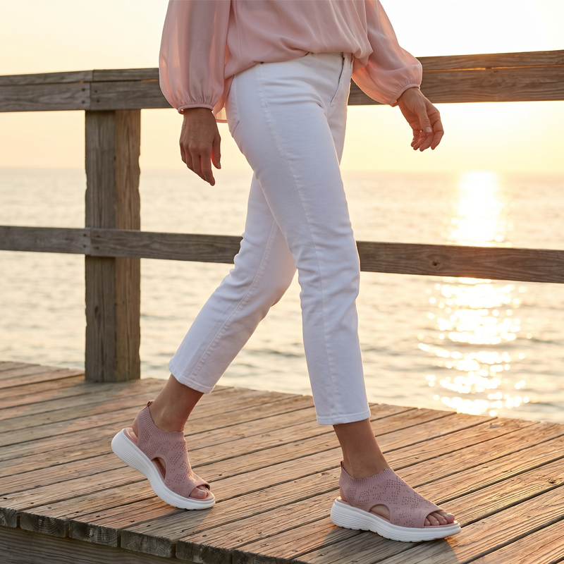 👡 Breathable Knitted Platform Sandals for Women: Light and Comfortable