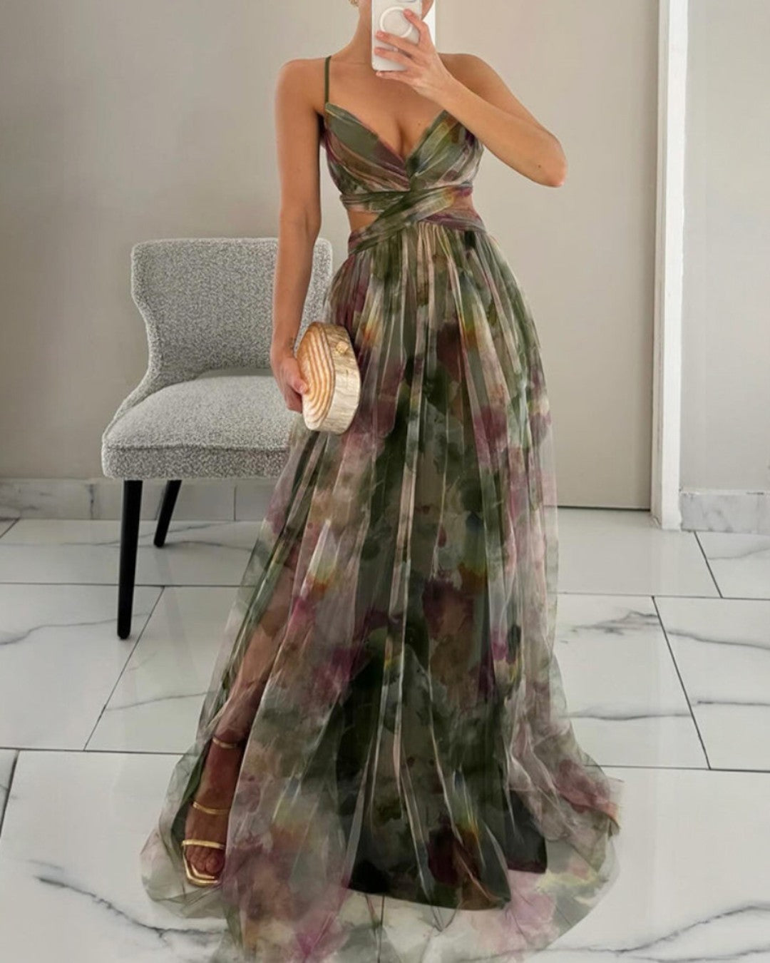 Giselle | Charming Floral Print Maxi Dress