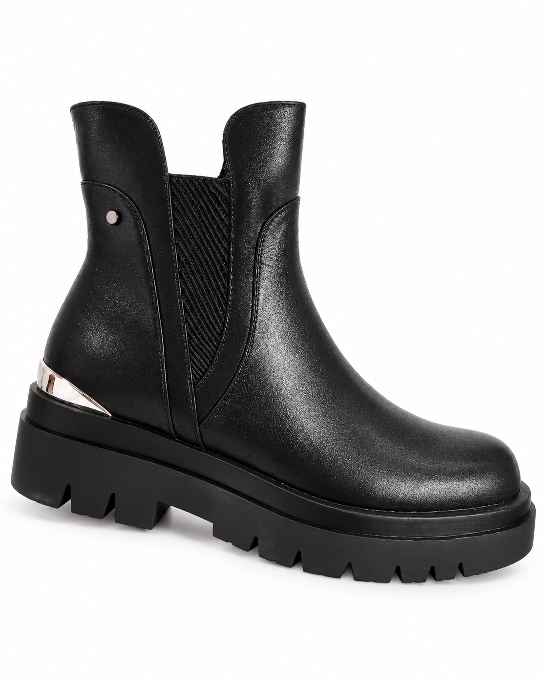 Xanne | Botines Negros con Plataforma y Cierre Interior