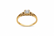 Anillo Vintage de Oro Fino con Circonita Cúbica