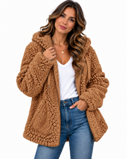Chamarra Polar para Mujer con Capucha y Cierre