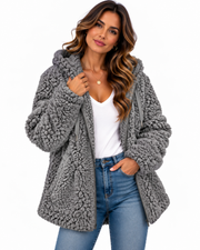 Chamarra Polar para Mujer con Capucha y Cierre