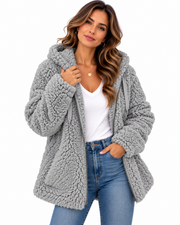 Chamarra Polar para Mujer con Capucha y Cierre