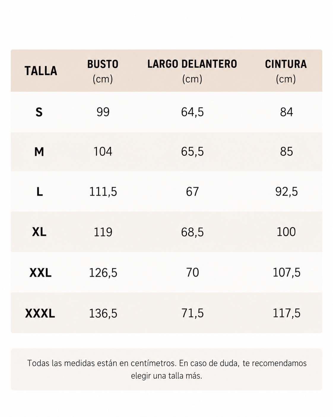 Paula | Chamarra con Capucha Azul Marino y Camel size chart