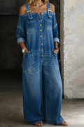 Sofía | Off-the-Shoulder Denim Jumpsuit