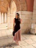 Brown and Nude Dress| Aurelia