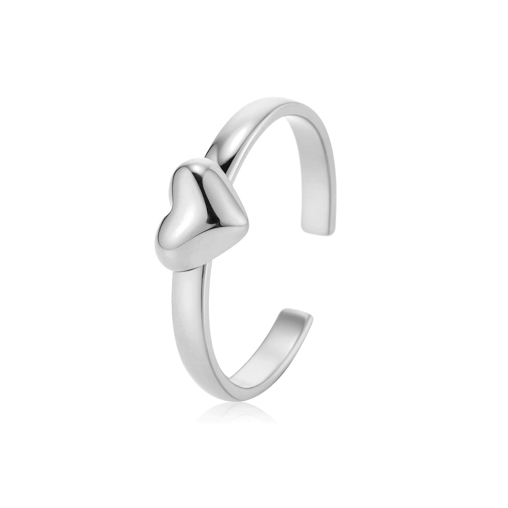Ring hartje zilver