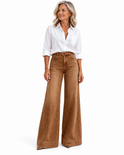 Jeans de Pierna Ancha y Tiro Alto con Lavado Vintage