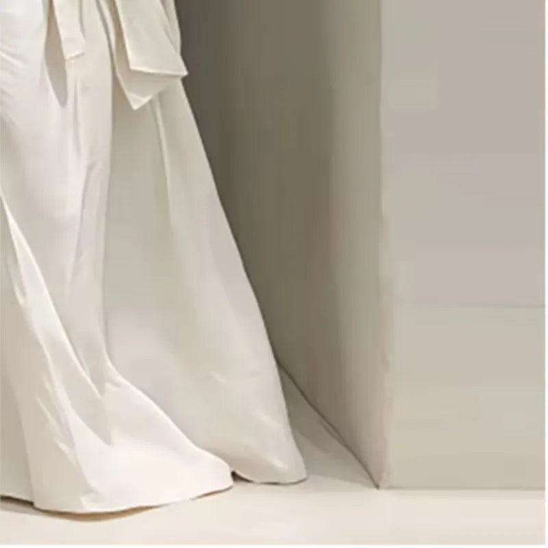 Vestido largo sin mangas liso de mujer, elegante vestido de primavera con cuello en V