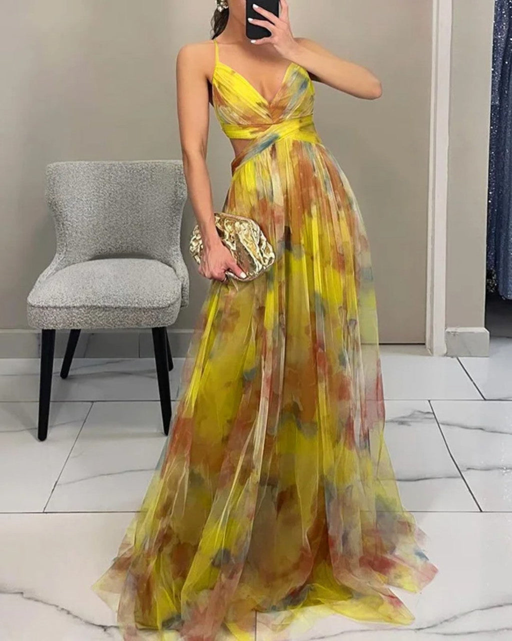 Giselle | Charming Floral Print Maxi Dress