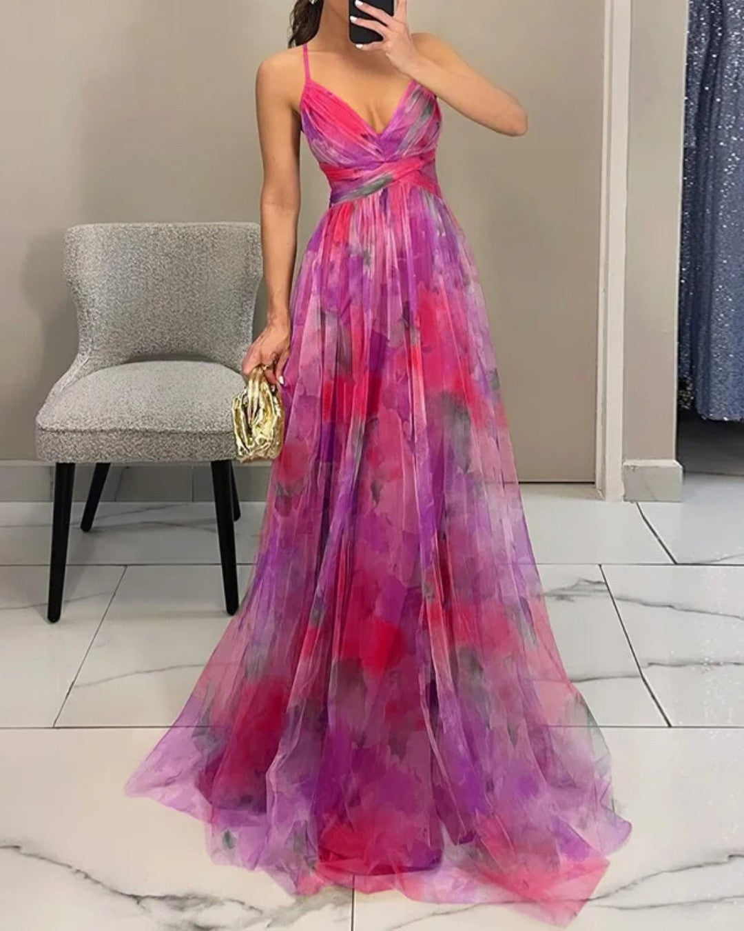 Giselle | Charming Floral Print Maxi Dress