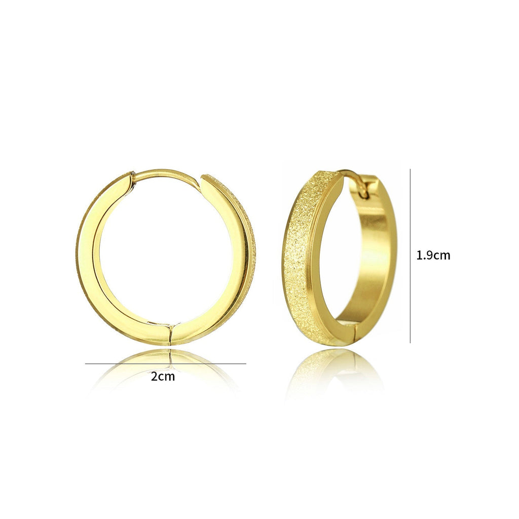 Pendientes de aro grandes dorados brillantes