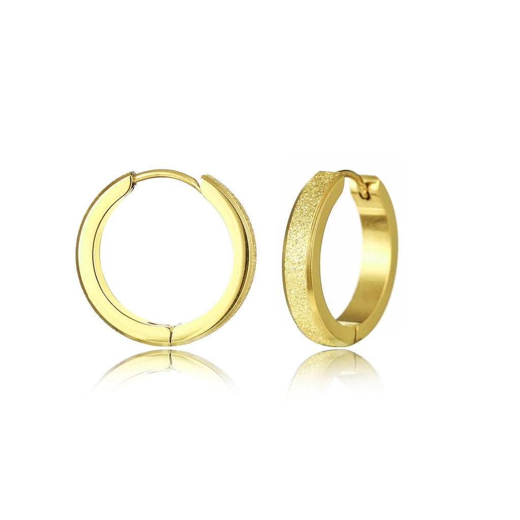 Pendientes de aro grandes dorados brillantes