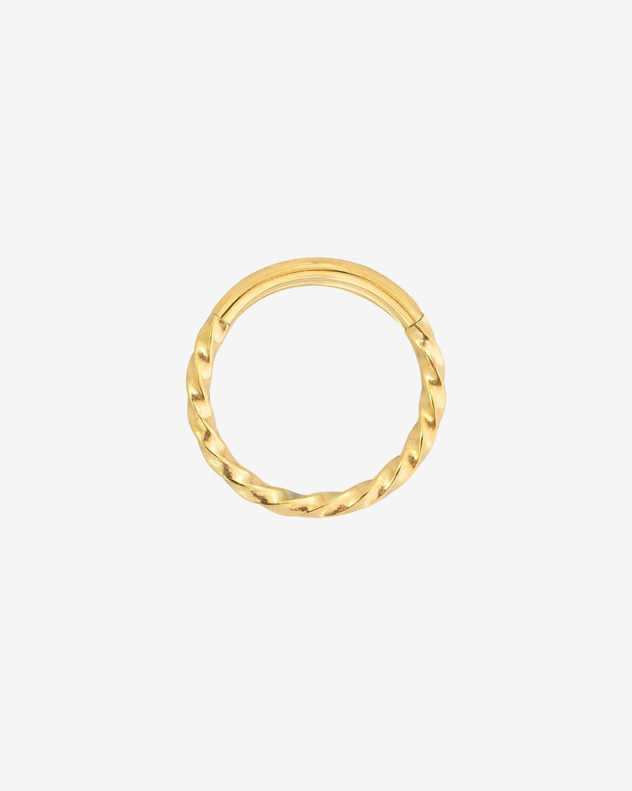 Anillo Piercing Dorado "Twisted Click"