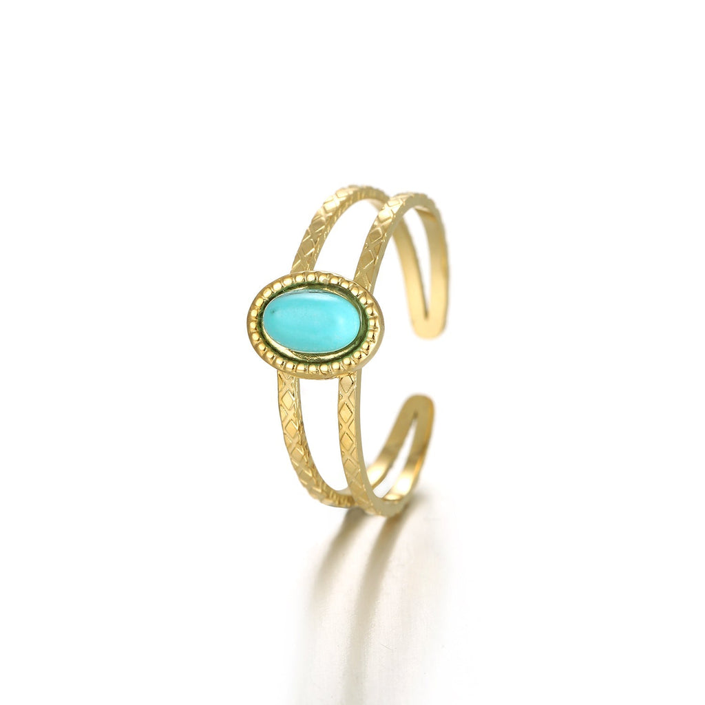 Anillo con piedra turquesa