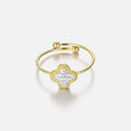 Clover Ring with Golden Stones