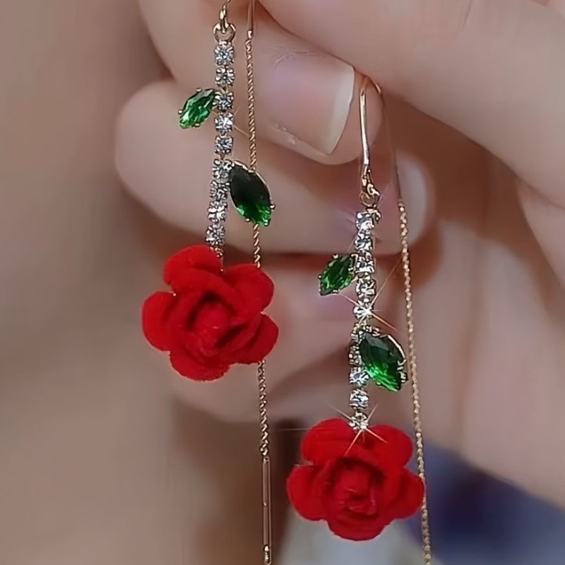 💐Boucles Tige Cristal – Élégance Quotidienne & Look Féminin🦢🌸