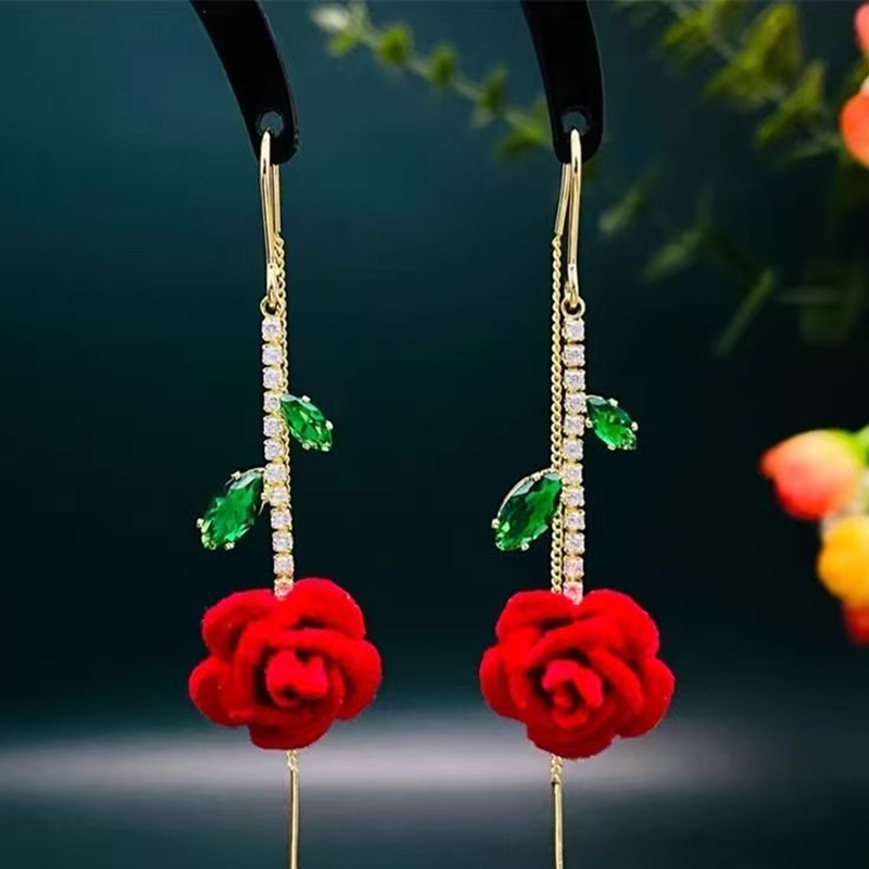 💐Boucles Tige Cristal – Élégance Quotidienne & Look Féminin🦢🌸