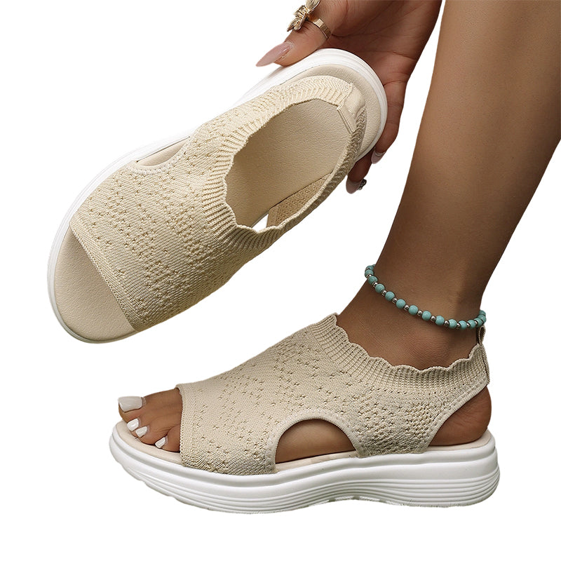 👡 Breathable Knitted Platform Sandals for Women: Light and Comfortable