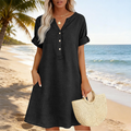 Casual Tunic Dress for Women with V-Neck